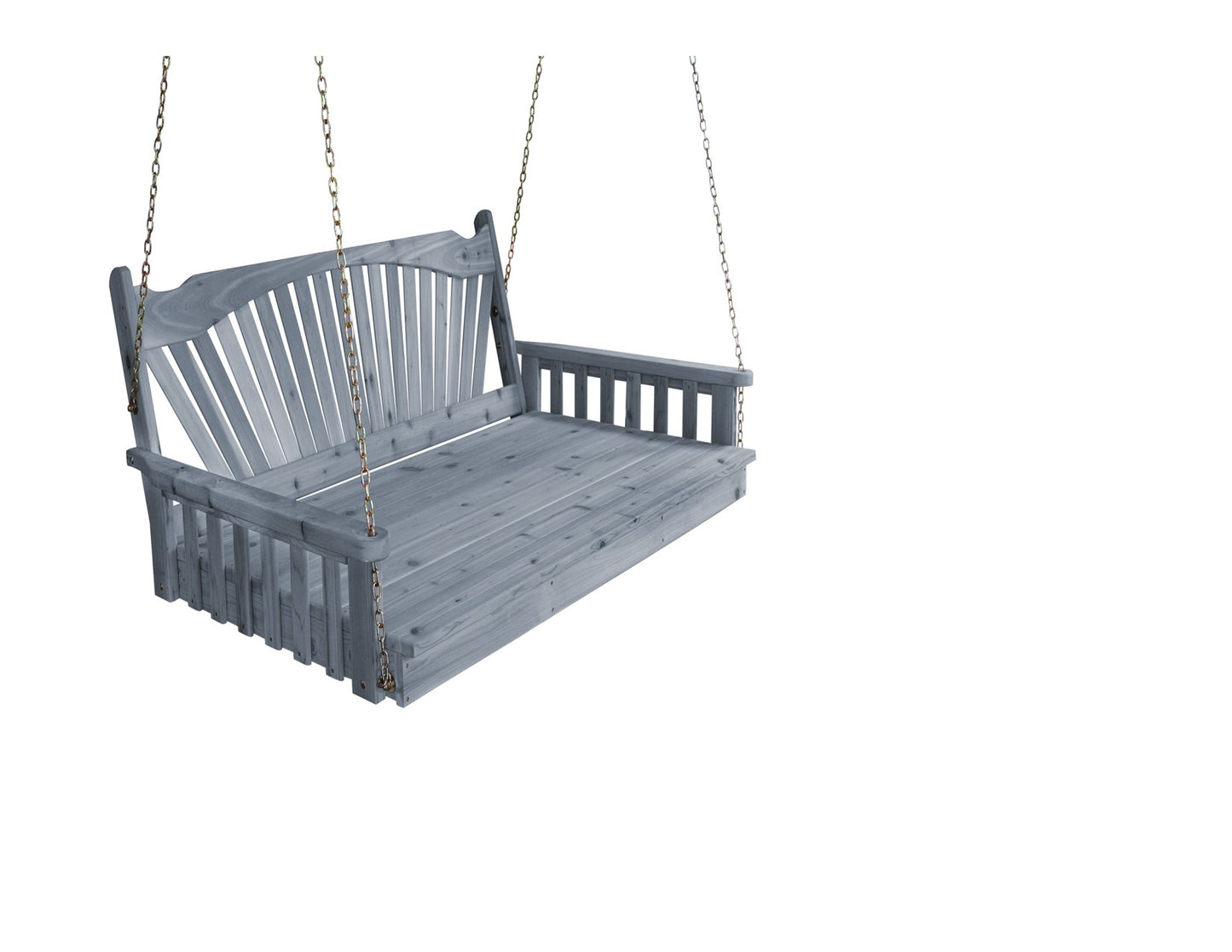 Amish A&L Furniture - Outdoor Swing Bed - Fanback Red Cedar - 4ft, 5ft, 6ft (431-433)