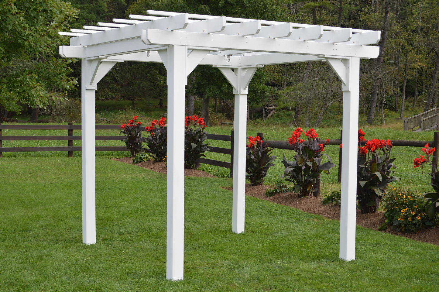 8'x 8' Bradford Pressure Treated Pine Pergola Kit with Swing Hangers - Amish Made