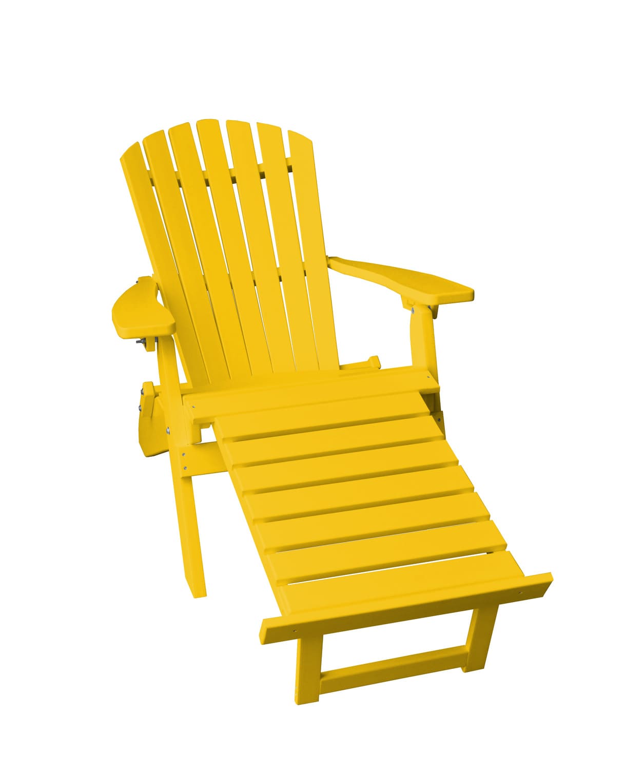 A&L Furniture Folding Poly Adirondack Chair with Pullout Ottoman
