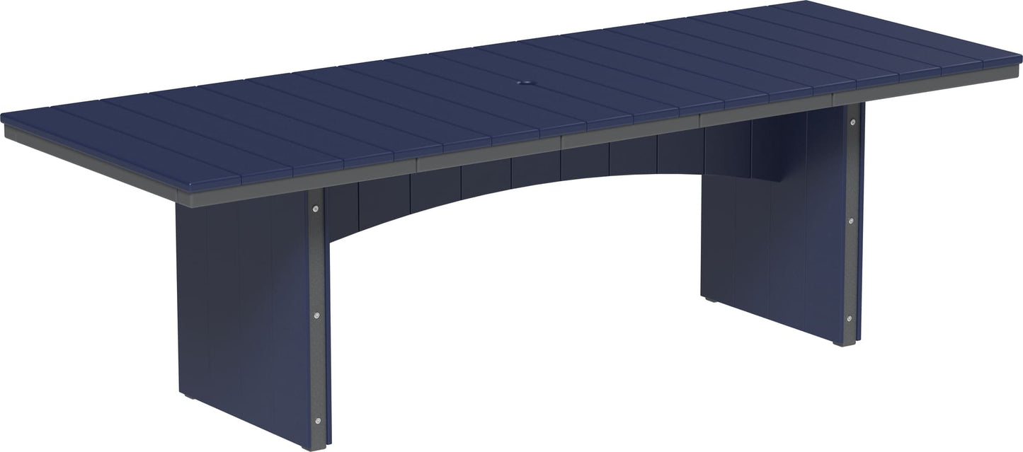 LuxCraft Urban Dining Table Poly Rectangular 3' x 8' with umbrella hole