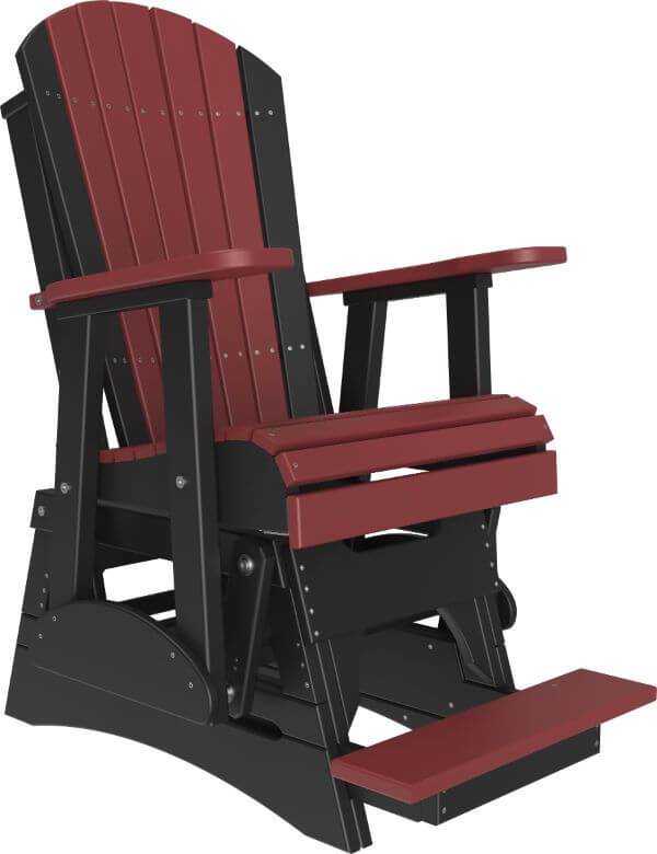 Luxcraft Poly Adirondack Balcony Glider Chair (Raised Chair - Counter Height with Built-in Footrest)