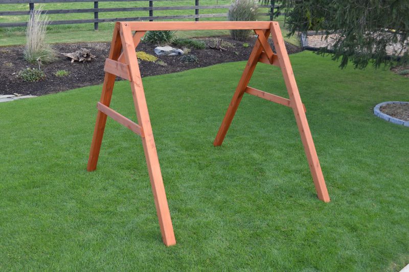 A&L Furniture 4x4 5ft A-Frame Cedar Swing Stand (Hangers Included)