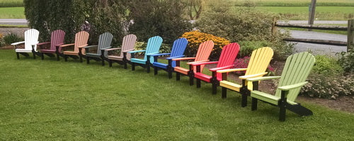 A&L Furniture Poly Adirondack Chair (Black Frame)