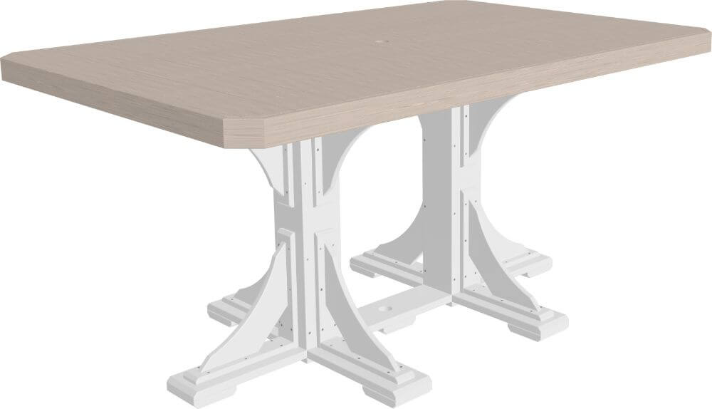 Luxcraft 4' x 6' Poly Rectangular Table - Counter Height (with umbrella hole)