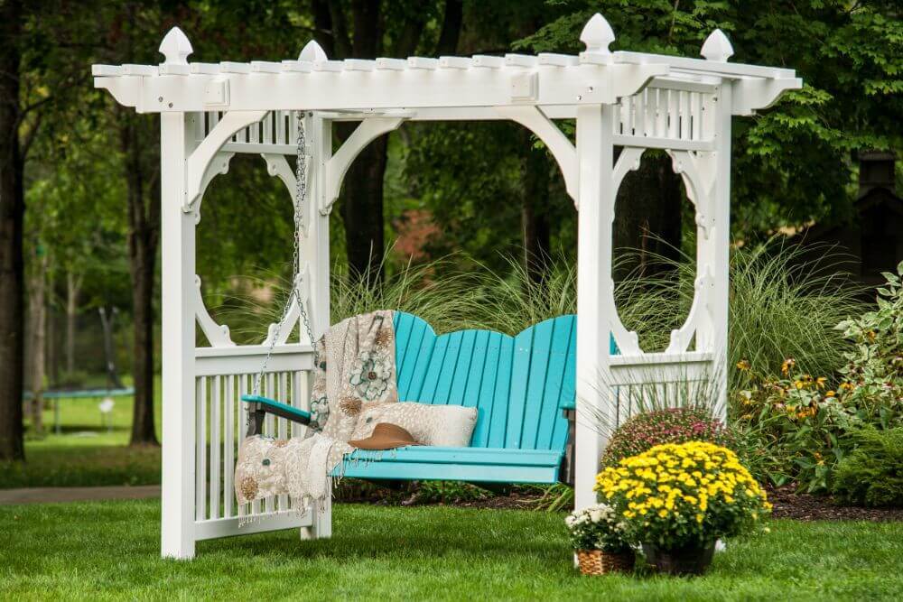 Luxcraft Vinyl and Poly Pergola Style Swing Stand - White