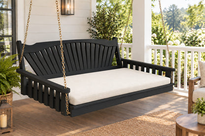 Amish A&L Furniture- Fanback Wooden Porch Swing Bed- Pine- 431 432 433