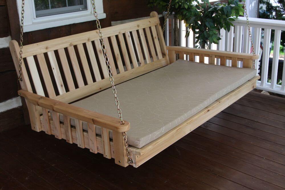 Amish Traditional English Twin Swing Bed 75" - Red Cedar