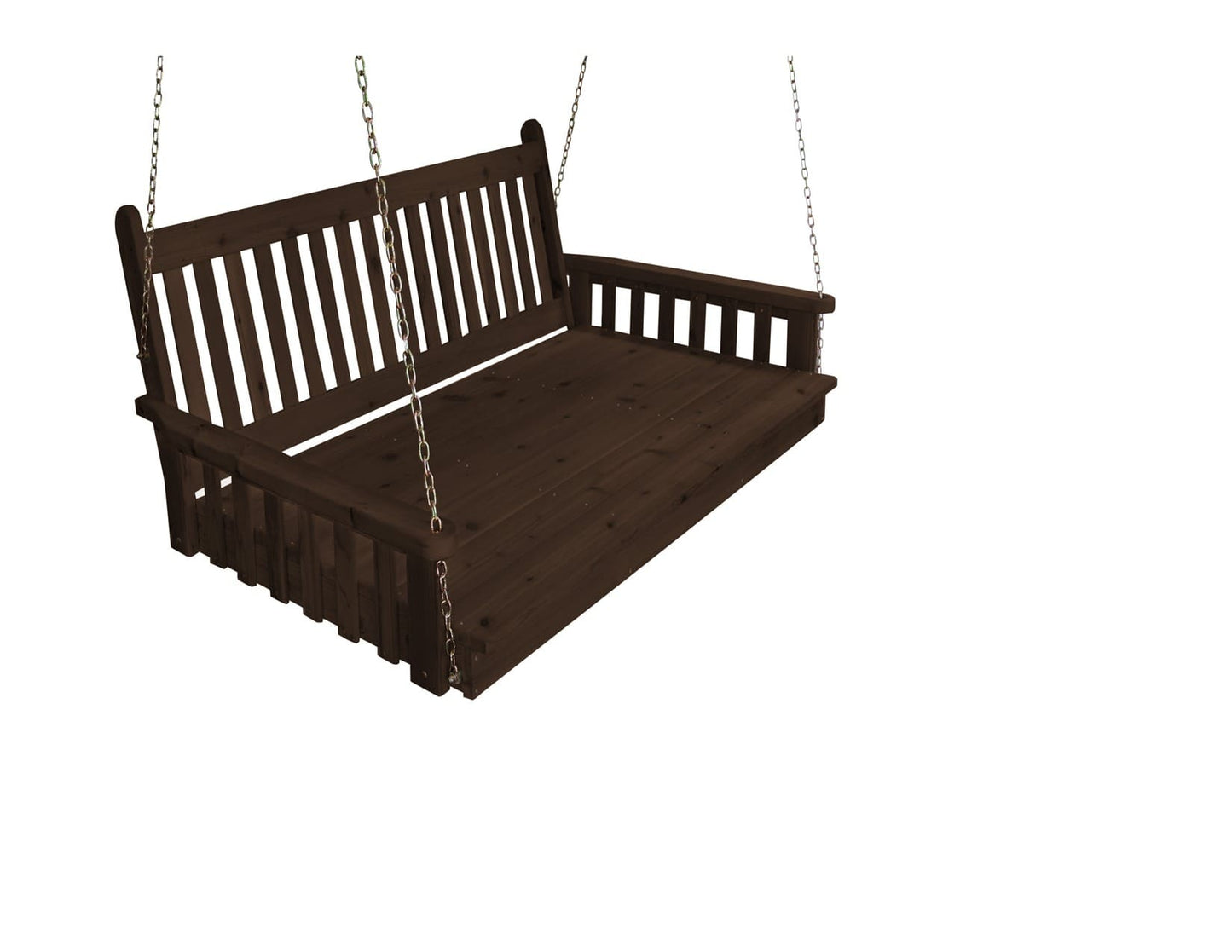 Amish Traditional English Porch Swing Bed - Outdoor Hanging Bed - Red cedar wood