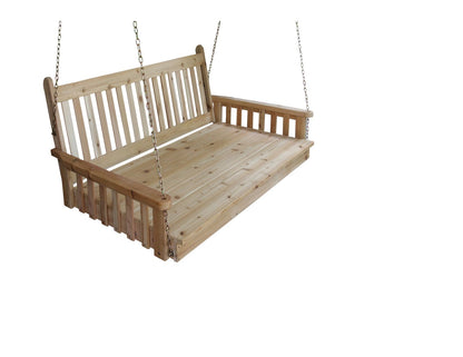 Amish Traditional English Porch Swing Bed - Outdoor Hanging Bed - Red cedar wood