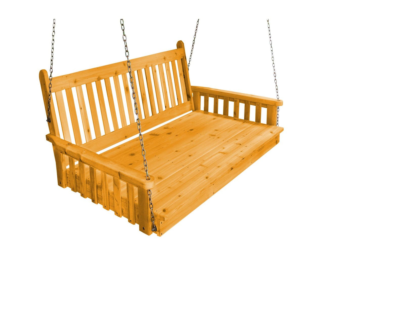 Amish Traditional English Porch Swing Bed - Outdoor Hanging Bed - Red cedar wood