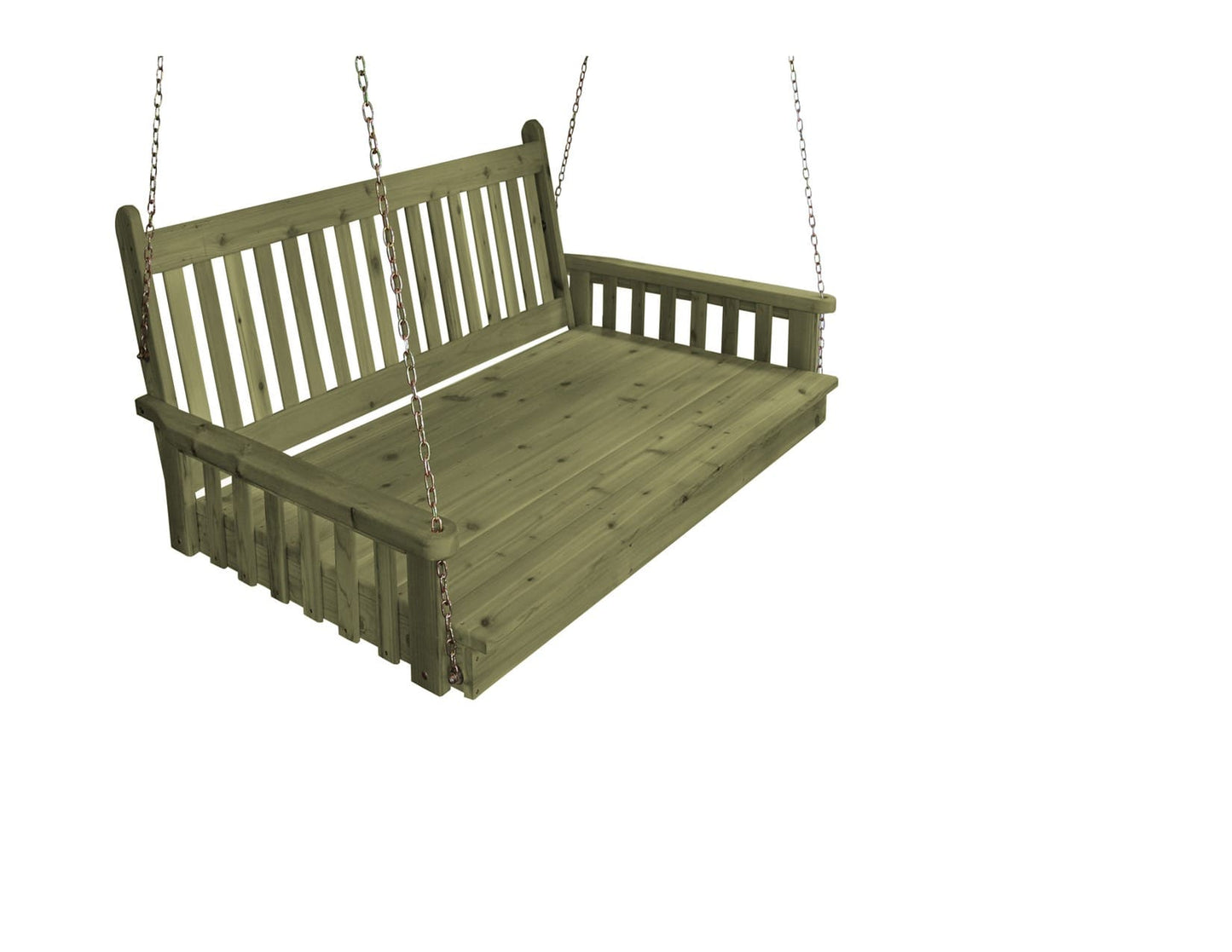 Amish Traditional English Porch Swing Bed - Outdoor Hanging Bed - Red cedar wood