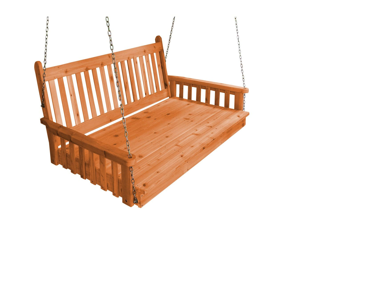 Amish Traditional English Porch Swing Bed - Outdoor Hanging Bed - Red cedar wood