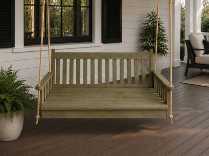 Amish Traditional English Porch Swing Bed with rope - Red cedar wood