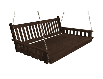 Amish Traditional English Twin Swing Bed 75" - Red Cedar