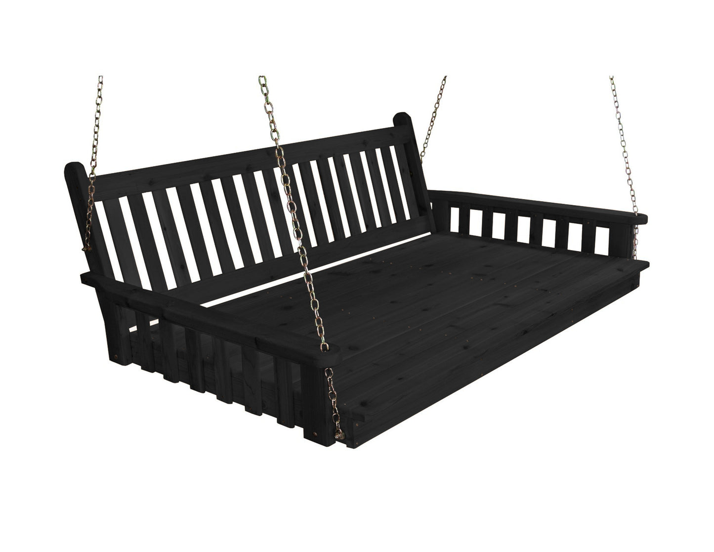Amish Traditional English Twin Swing Bed 75" - Red Cedar