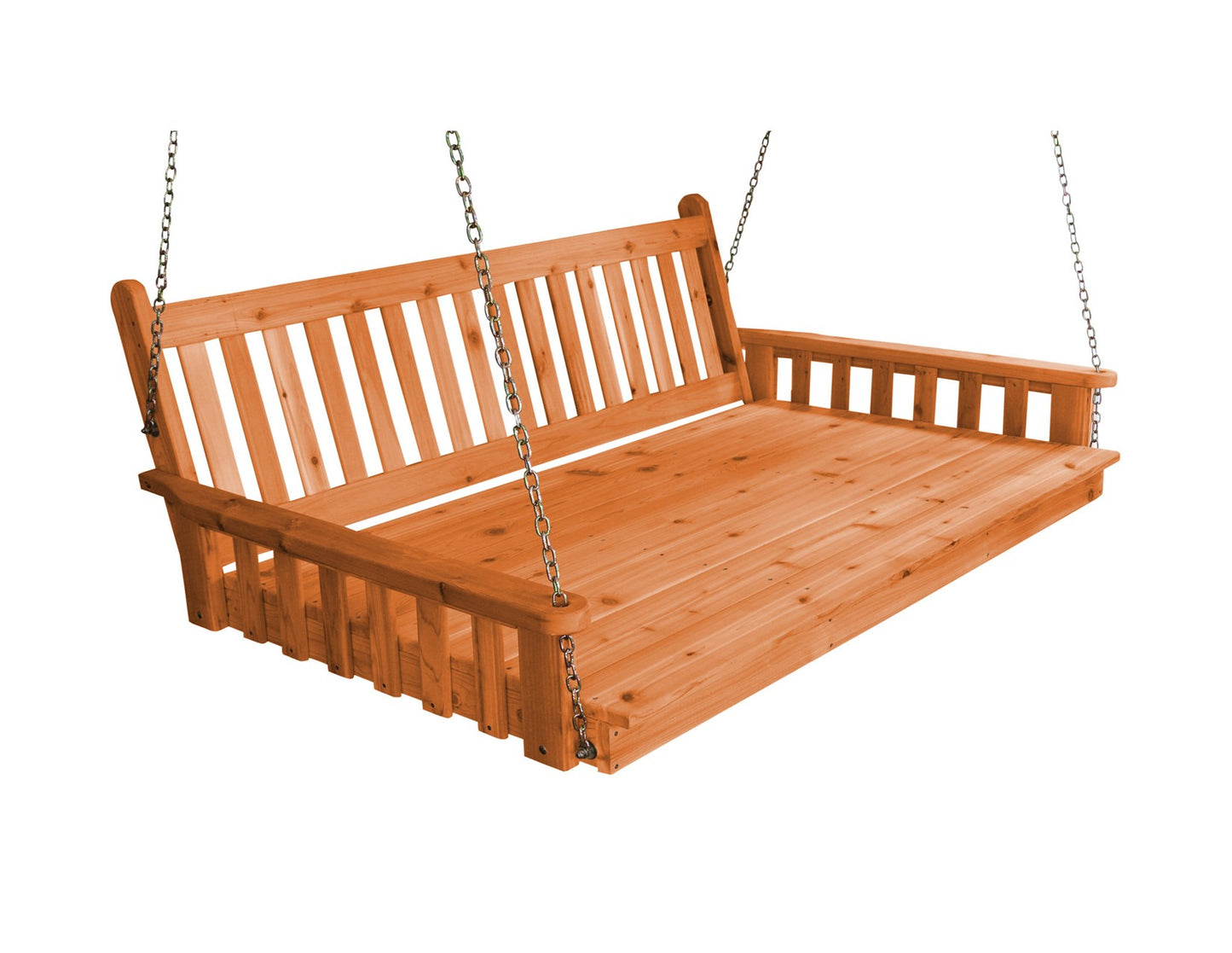 Amish Traditional English Twin Swing Bed 75" - Red Cedar