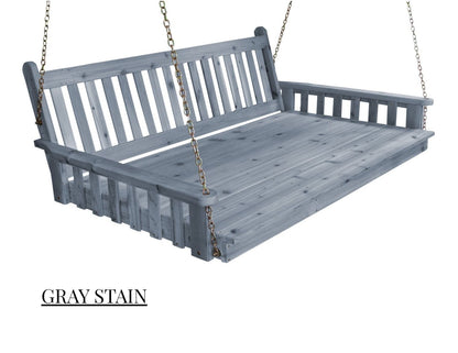 Amish Traditional English Porch Swing Bed - Twin Size 75" - Red Cedar