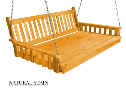 Amish Traditional English Porch Swing Bed - Twin Size 75" - Red Cedar