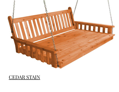 Amish Traditional English Porch Swing Bed - Twin Size 75" - Red Cedar