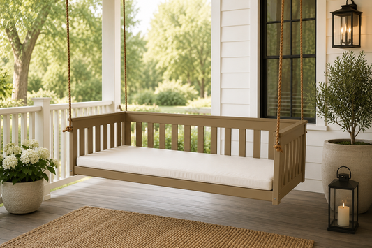 Amish Mission Deep Seating Porch Swing with Rope 75" Wide, Poly - Bryton Park