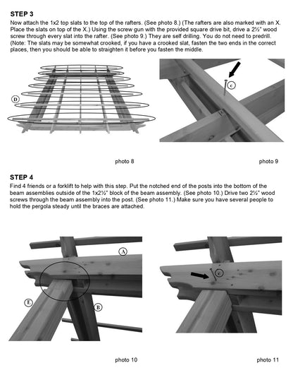 6' x 8' Cedar Pergola Kit - Amish Made with Swing Hangers