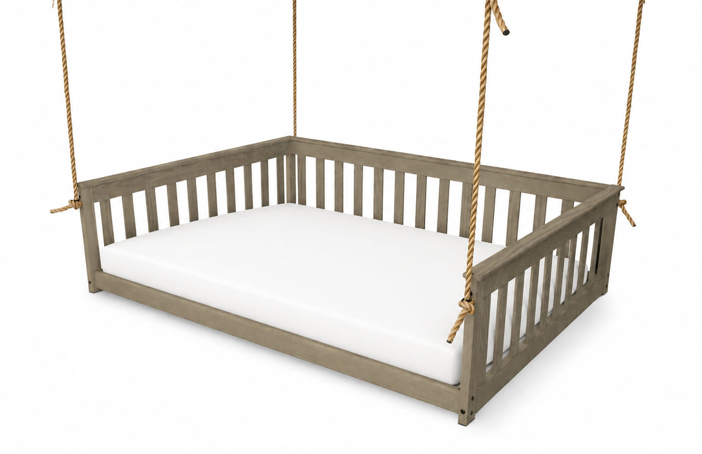 Amish Mission Style Hanging Day Bed with Ropes - Twin & Full Size - Pine