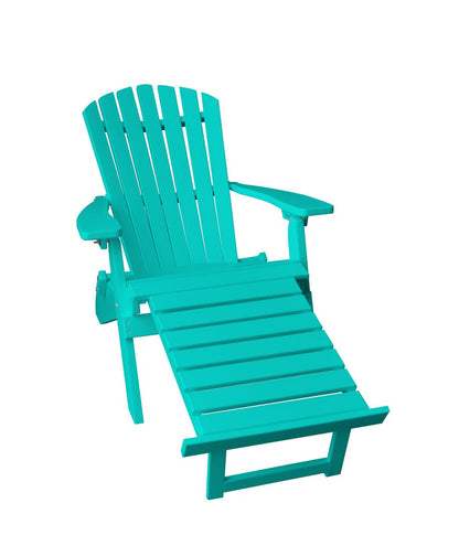 A&L Furniture Folding Poly Adirondack Chair with Pullout Ottoman