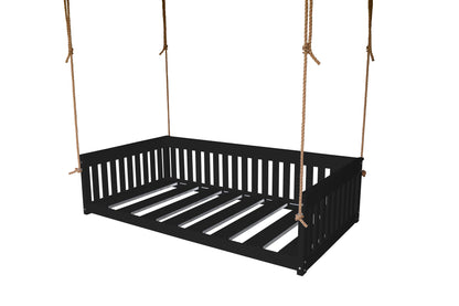 A&L Furniture Twin Mission Hanging Daybed with Ropes and Cushion