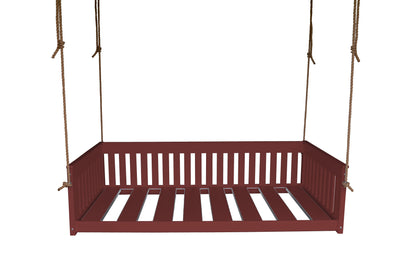 A&L Furniture Twin Mission Hanging Daybed with Ropes and Cushion