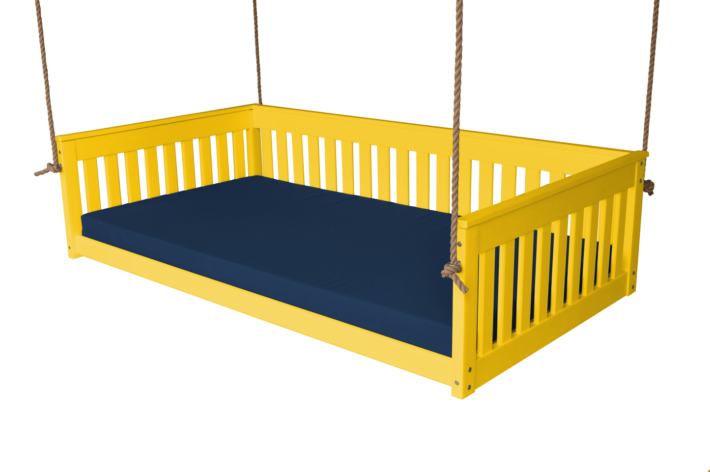 A&L Furniture Twin Mission Hanging Daybed with Ropes and Cushion