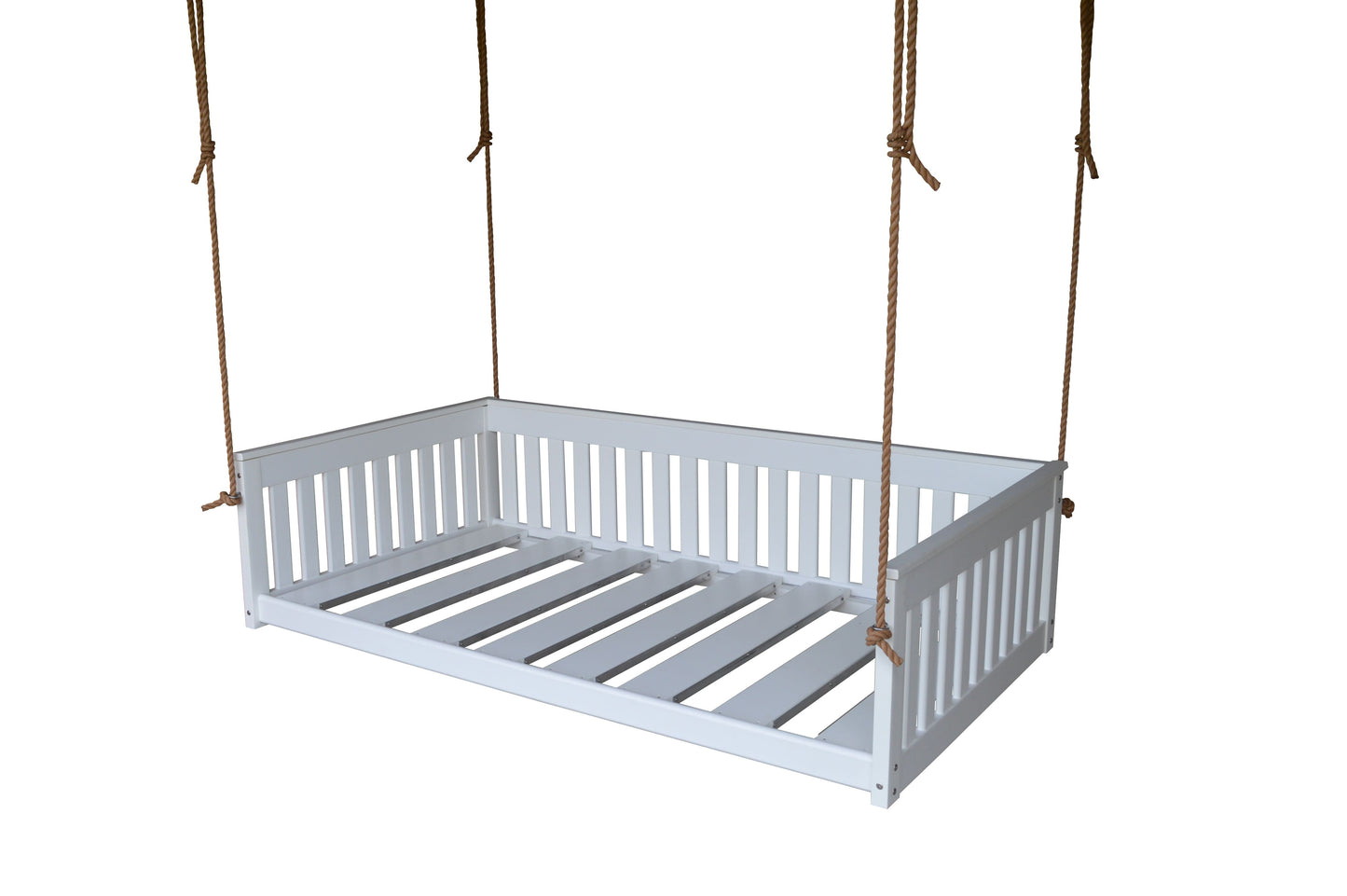 A&L Furniture Twin Mission Hanging Daybed with Ropes and Cushion