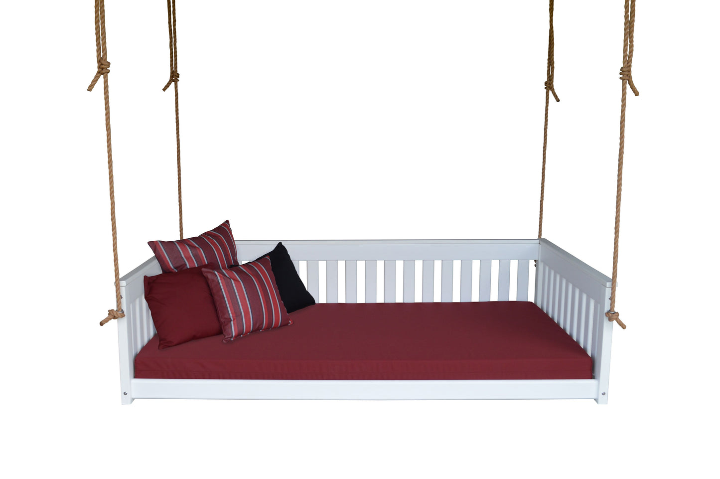 A&L Furniture Twin Mission Hanging Daybed with Ropes and Cushion