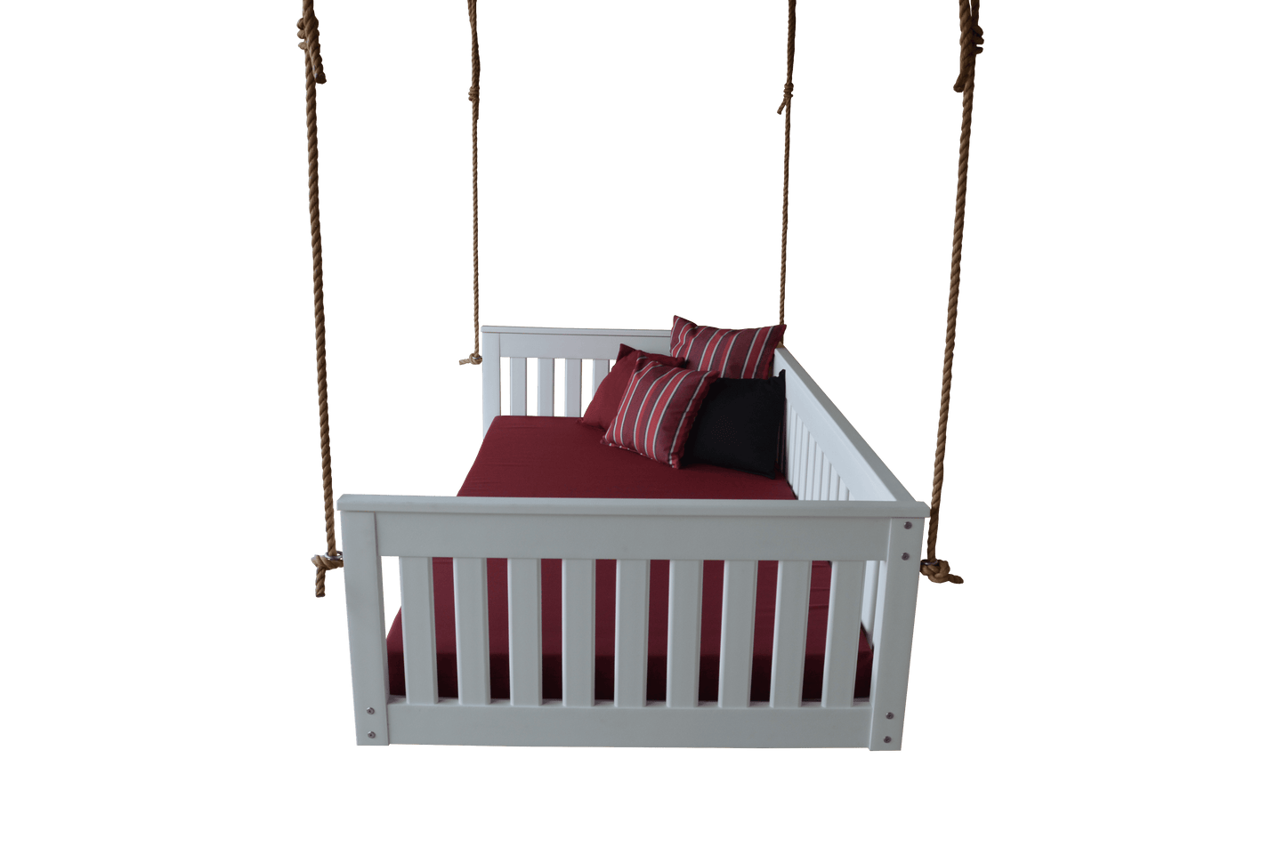 A&L Furniture Twin Mission Hanging Daybed with Ropes and Cushion