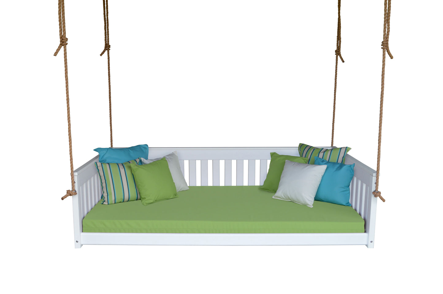 A&L Furniture Twin Mission Hanging Daybed with Ropes and Cushion