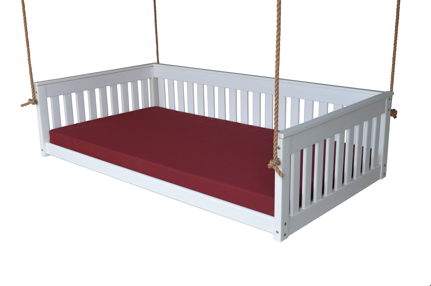 A&L Furniture Twin Mission Hanging Daybed with Ropes and Cushion