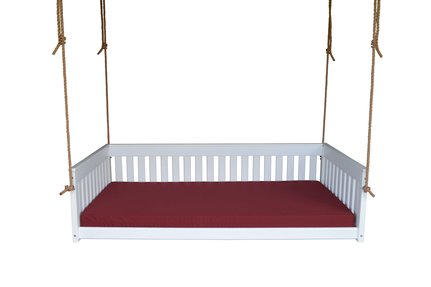 A&L Furniture Twin Mission Hanging Daybed with Ropes and Cushion