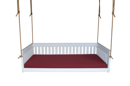 A&L Furniture Twin Mission Hanging Daybed with Ropes and Cushion