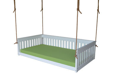 A&L Furniture Twin Mission Hanging Daybed with Ropes and Cushion