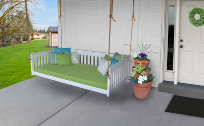 A&L Furniture Twin Mission Hanging Daybed with Ropes and Cushion