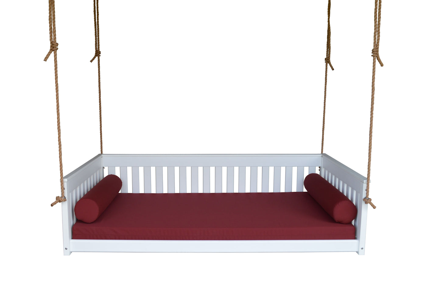 A&L Furniture Twin Mission Hanging Daybed with Ropes and Cushion