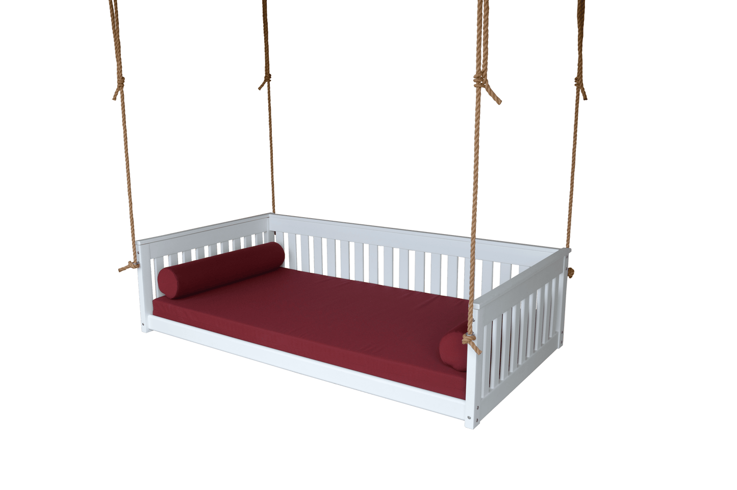 A&L Furniture Twin Mission Hanging Daybed with Ropes and Cushion