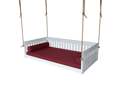 A&L Furniture Twin Mission Hanging Daybed with Ropes and Cushion