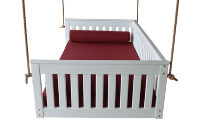 A&L Furniture Twin Mission Hanging Daybed with Ropes and Cushion