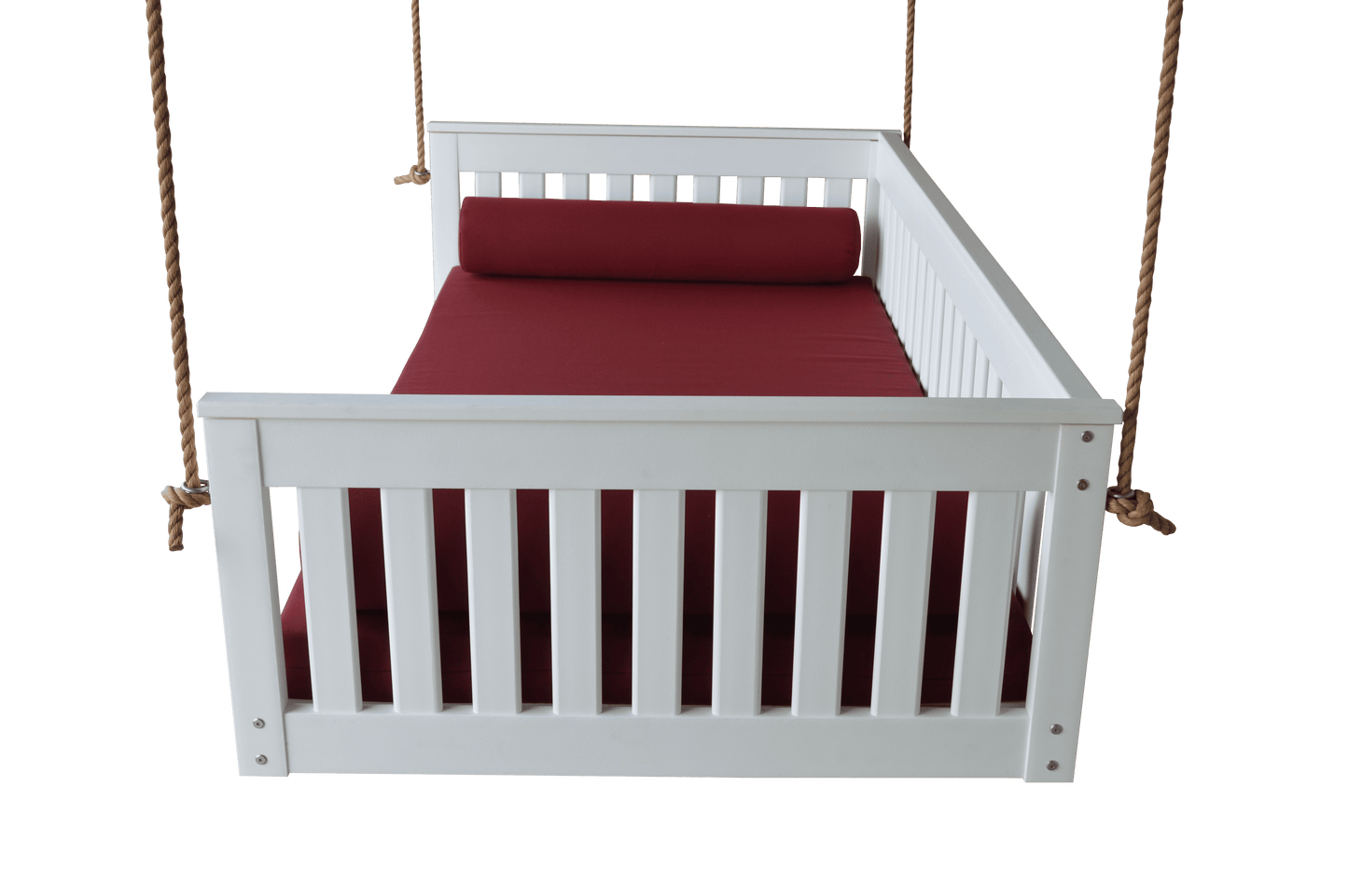 A&L Furniture Twin Mission Hanging Daybed with Ropes and Cushion