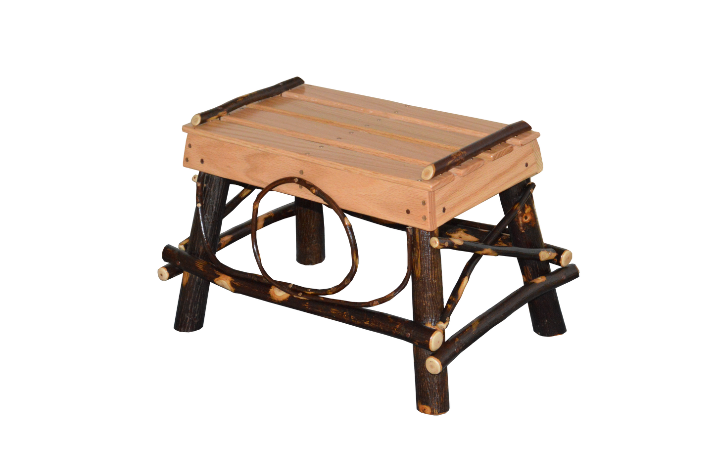 A&L FURNITURE TIMBERLUX RUSTIC HICKORY FOOTSTOOL