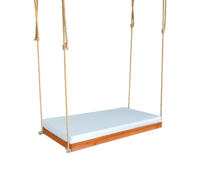 Twin Size Hanging Porch Swing Bed with rope - Cedar wood - Fully assembled