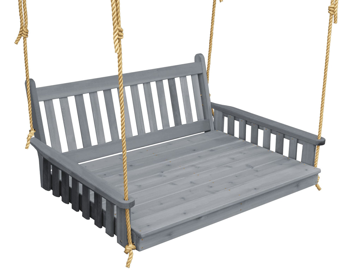 Amish Traditional English Porch Swing Bed with rope - Red cedar wood