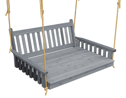 Amish Traditional English Porch Swing Bed with rope - Red cedar wood