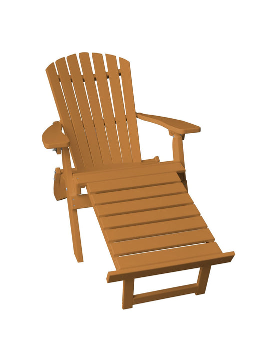 A&L Furniture Folding Poly Adirondack Chair with Pullout Ottoman