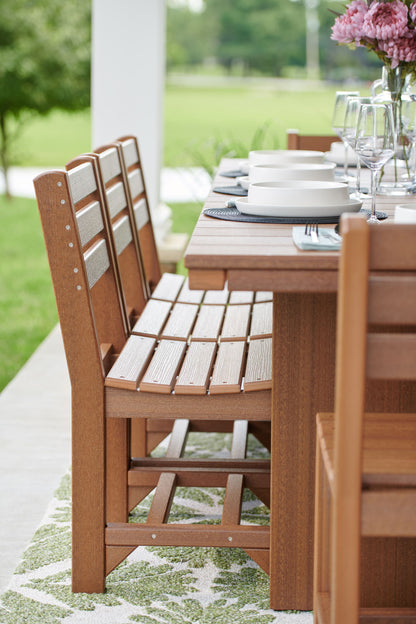 LuxCraft Dining Set for 8 - Poly Urban Dining Table with 8 Island Side Chairs
